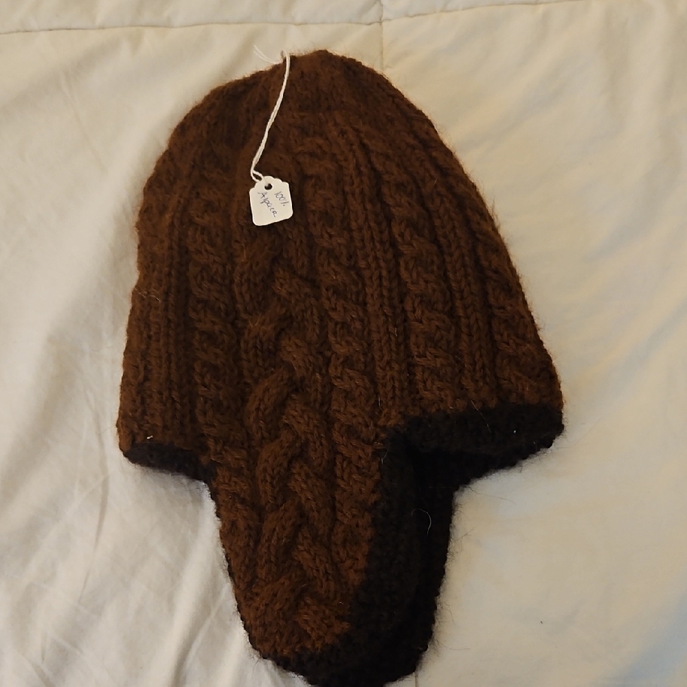 Cozy Brown Knit Alpaca Beanie